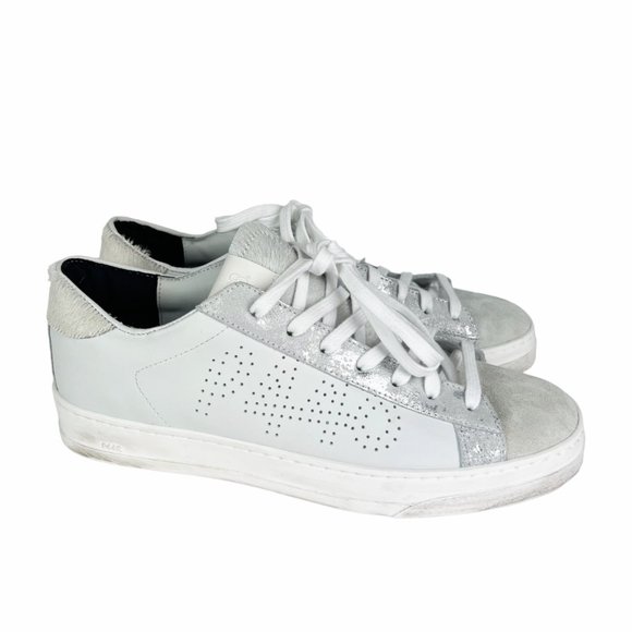 NIB P448 Jack Low Top Zebby White Leather Sneaker Women's EU41 / US 10.5-11 - Picture 8 of 15